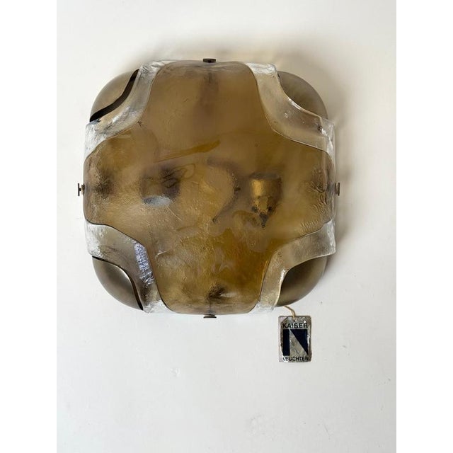 Gold Amber Murano Glass Two-Light Wall from Kaiser Idell, 1970s For Sale - Image 8 of 18