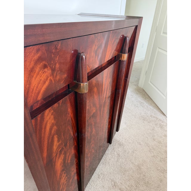 Mid Century Modern Flame Mahogany Tall Dresser For Sale - Image 11 of 12