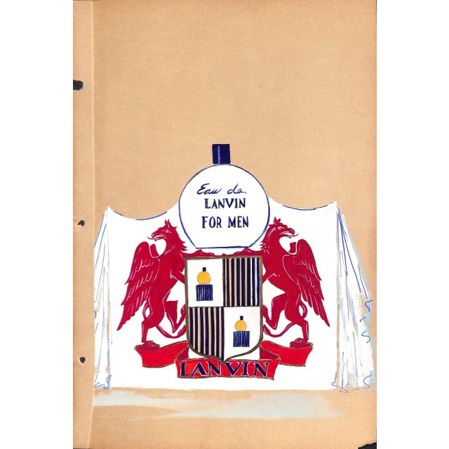 Sz: 17"H x 11"W Alexander Warren Montel (1921-2002) Fashion illustrator for House of Lanvin Paris in the 1950s featured in...