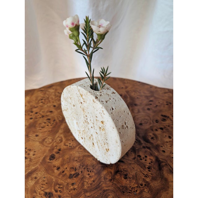 Vintage Travertine Bud Vase from Fratelli Mannelli, 1970s For Sale - Image 4 of 11