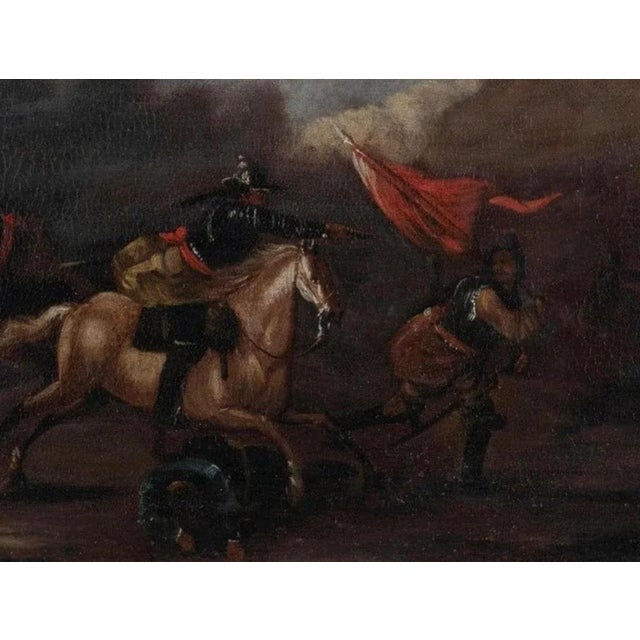 French School Artist, Battle Scene, 18th Century, Oil on Canvas, Framed For Sale - Image 4 of 7