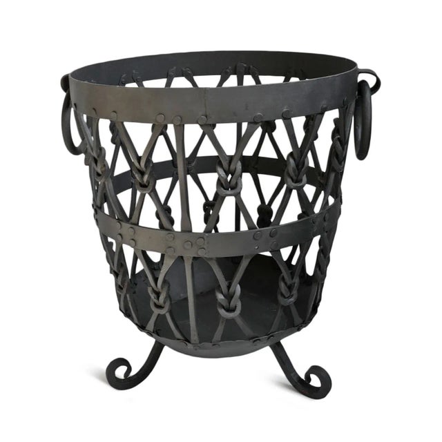 Victorian Vintage Iron Knot Firewood Basket For Sale - Image 3 of 6