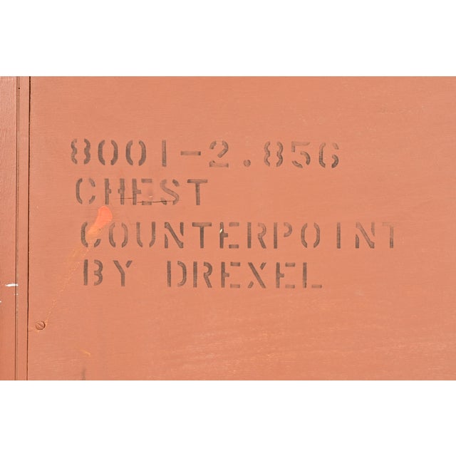 John Van Koert for Drexel Counterpoint Mid-Century Modern Sculpted Walnut Highboy Dresser, 1950s For Sale - Image 17 of 18