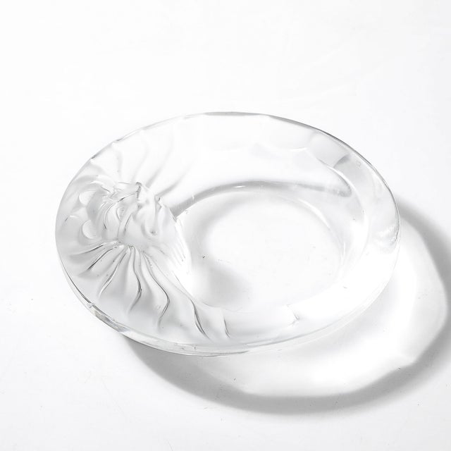 Vintage Lalique Tete De Lion Glass Dish For Sale - Image 11 of 15