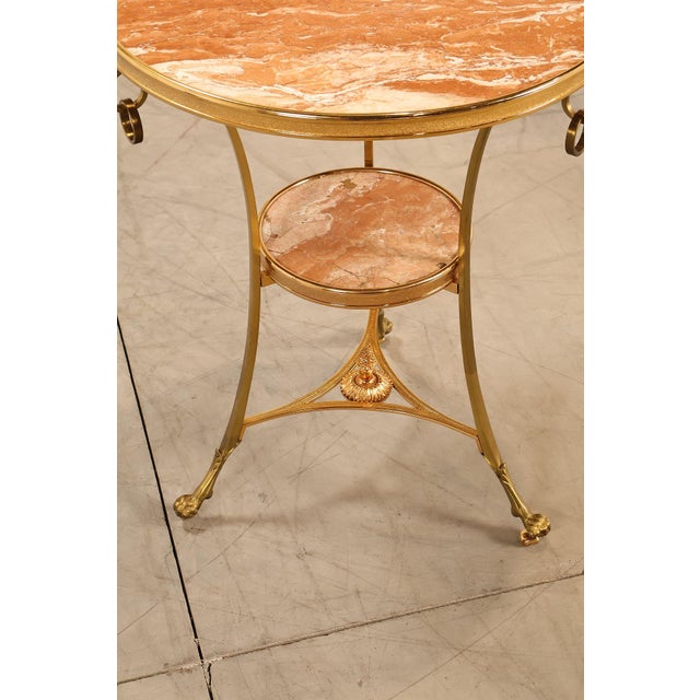 Mid 20th Century Neoclassical Style Pair of Marble Top Gueridon Side Tables For Sale - Image 10 of 18