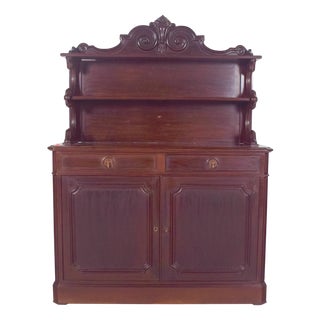 Antique English High Rise Sideboard For Sale