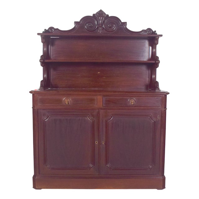 Antique English High Rise Sideboard For Sale