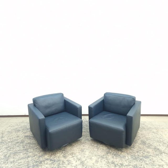 Nelson Leather Swivel Lounge Chairs by Walter Knoll, Set of 2 For Sale - Image 15 of 17