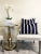 Textile Navy & Cream Striped Velvet Throw Pillow Cover For Sale - Image 7 of 8