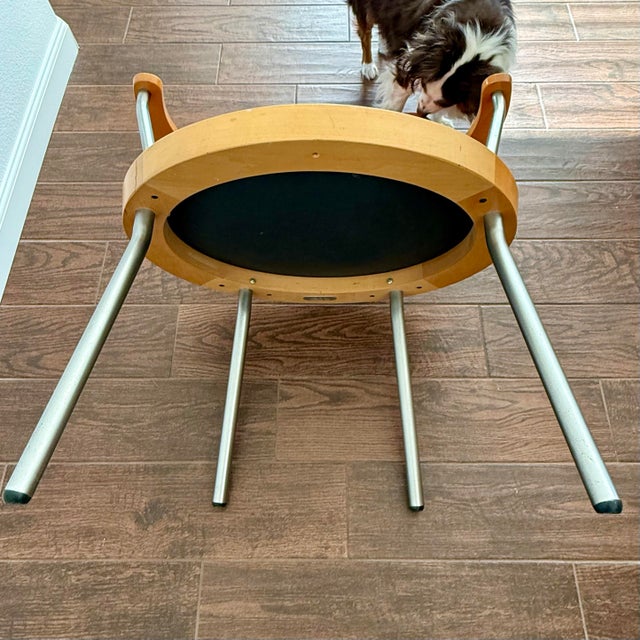 Postmodern Vintage 1998 Knoll Chair by Maya Lin W Bentwood & Velvet 90s VTG For Sale - Image 10 of 12