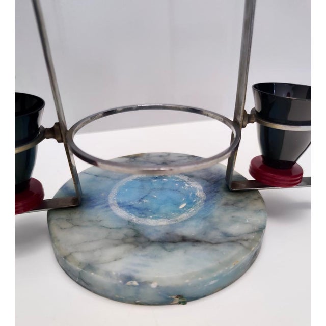 Vintage Black and Red Glass Liqueur Drinking Set by Moretti & Nason for Nasonmoretti, 1930s, Set of 7 For Sale - Image 13 of 14