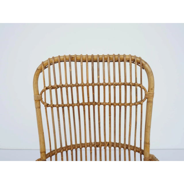 Brown Italian Bamboo Lounge Chair by Tito Agnoli, 1960s For Sale - Image 8 of 9