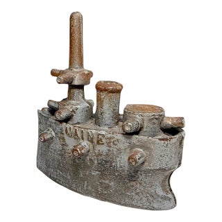 Antique Cast Iron Still Bank Maine Battleship Grey Iron Casting Co 1847 - 1903 For Sale