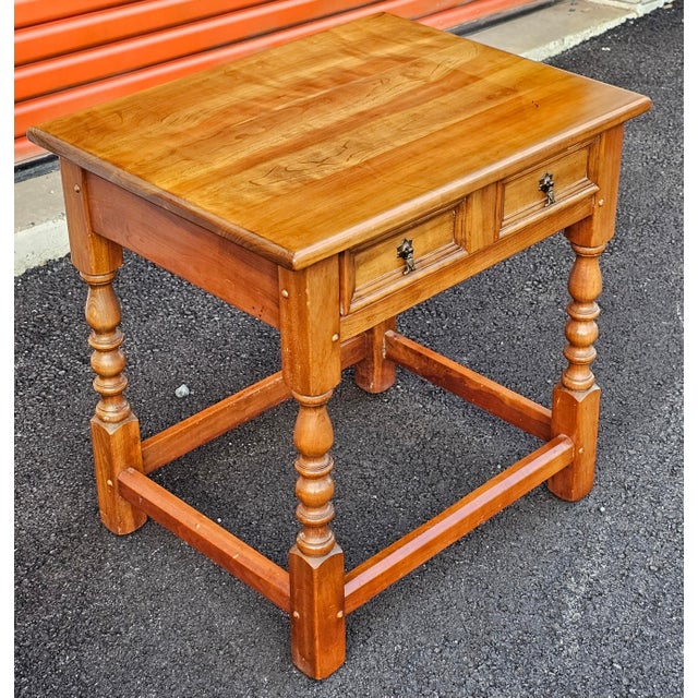L. & J.G. Stickley, Inc. Late 20th Century Stickley Solid Cherry Single Drawer Side Table For Sale - Image 4 of 12