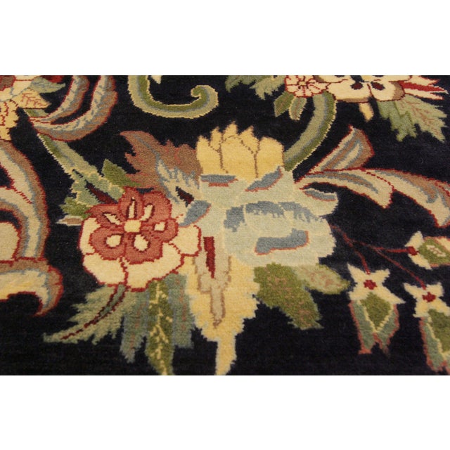 Shabby Chic Anarkali Pak-Persian Blue/Beige Wool Rug - 4'0'' X 6'1'' For Sale - Image 4 of 9