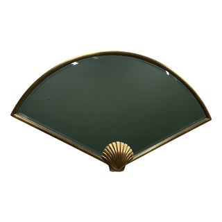 Fan-Shaped Mirror with Gilded Shell Motif from Deknudt, Belgium, 1980s For Sale