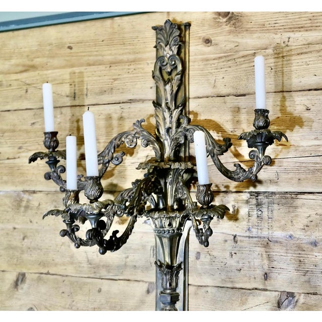 Antique Five-Branch Wall Sconce For Sale - Image 13 of 14