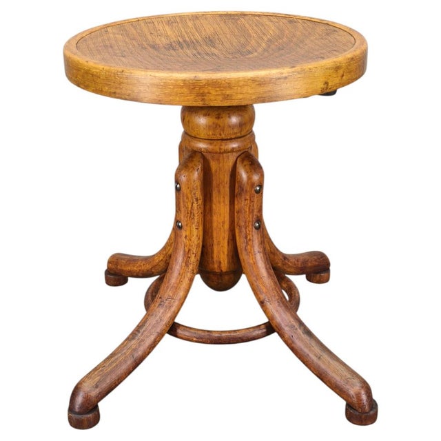 Bentwood Swivel Piano Stool from Thonet, Former Czechoslovakia, 1930s For Sale - Image 12 of 12