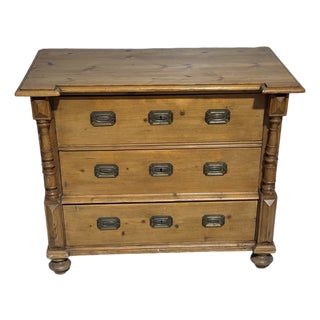 Antique Pine Three Drawers - Chest of Drawers From England For Sale