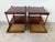 Elegant Hekman Regency-style end tables crafted from rich mahogany with striking olive wood veneer tops and shelves. Each...