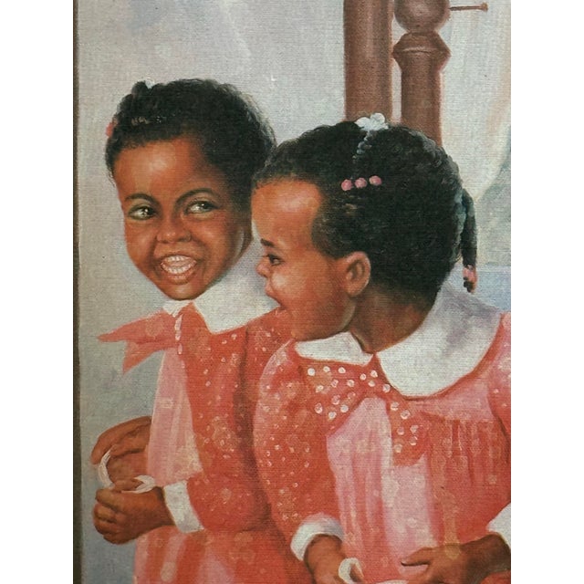 American Vintage Contemporary Artist Donald Nolan's "Grandma's Mirror" Signed Reproduction on Canvas For Sale - Image 3 of 10