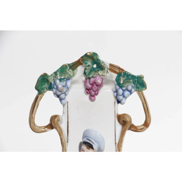 1900s Art Nouveau Musician Bisque Porcelain Vase, Germany For Sale - Image 4 of 13