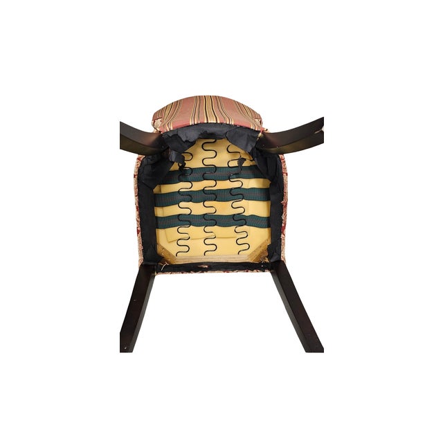 Set of 2 Red & Gold Damask Accent Chairs — Late 20th Century, Traditional Design For Sale - Image 12 of 12