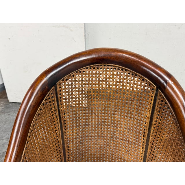 Brown Regency Style Mahogany Bergère Chairs, Pair For Sale - Image 8 of 12