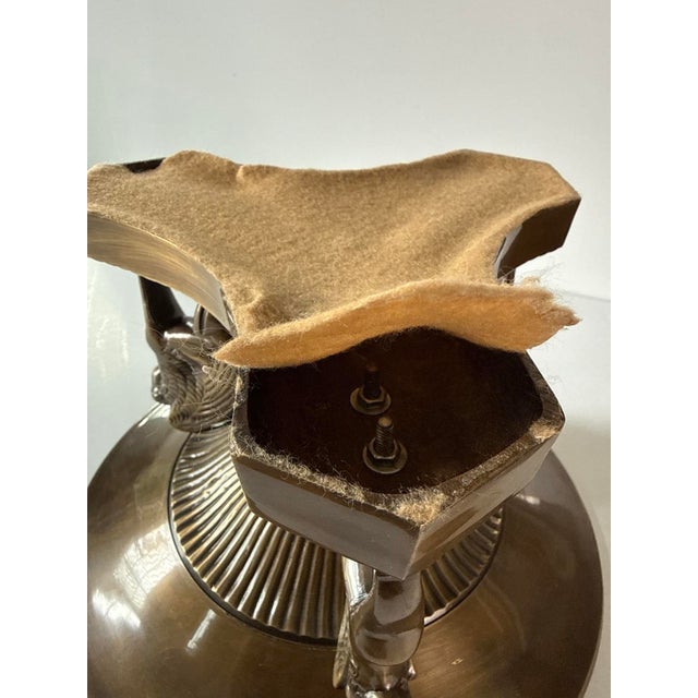 Metal Vintage Neoclassical Revival Bronze Sphinx Centerpiece Bowl For Sale - Image 7 of 8