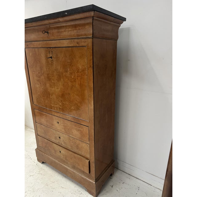 19th Century Louis Philippe Secretary in Light Walnut Burl For Sale - Image 10 of 18