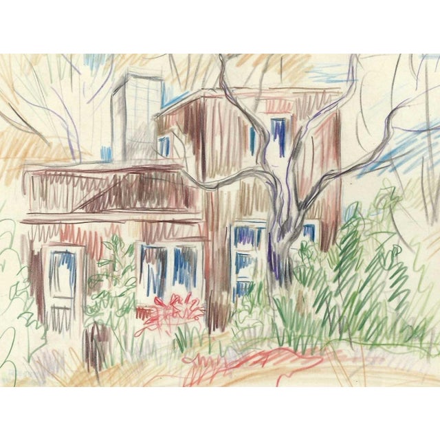 Grace Spongberg (American, 1906-1992) "Mason's" oil pastel on paper, titled and estate stamp on reverse. Grace Spongberg...