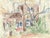 Grace Spongberg (American, 1906-1992) "Mason's" oil pastel on paper, titled and estate stamp on reverse. Grace Spongberg...