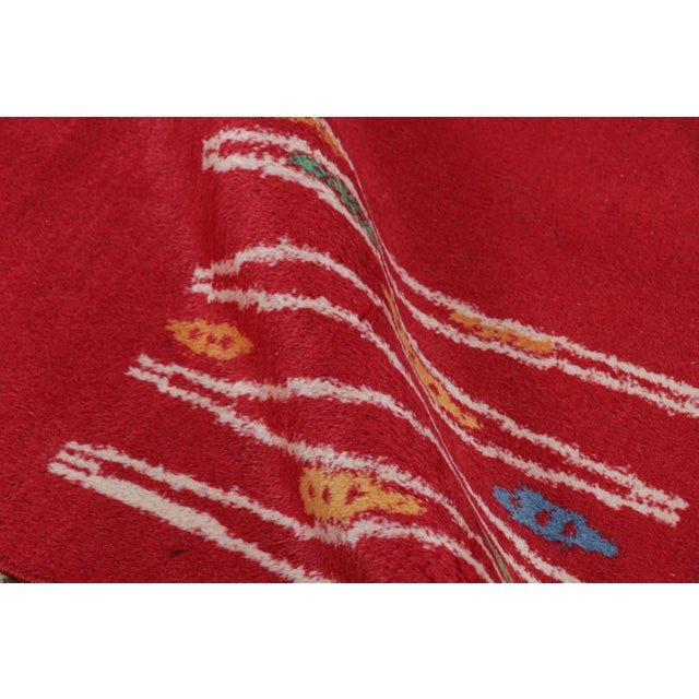 Textile Vintage Turkish Rug in Red With Colorful Geometric Patterns, From Rug & Kilim For Sale - Image 7 of 8