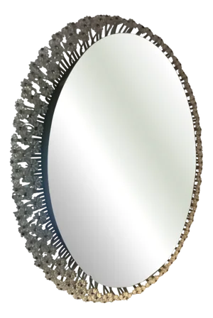 Oval Wall Mounted Floral Mirror attributed to Emil Stejnar for Rupert Nikoll, 1950s