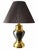 1980s Vintage Black and Gold-Tone Urn Table Lamp With Pleated Shade For Sale - Image 5 of 9