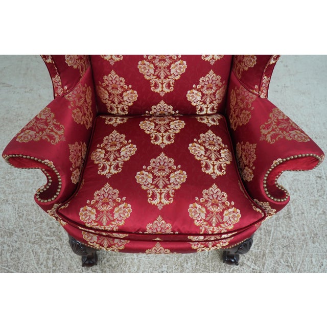 Pair Kindel Winterthur Mahogany Wing Chairs For Sale - Image 12 of 18