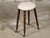 Victorian English Turned Oak 19th Century Stool on Casters with Oval Upholstered Seat For Sale - Image 3 of 12
