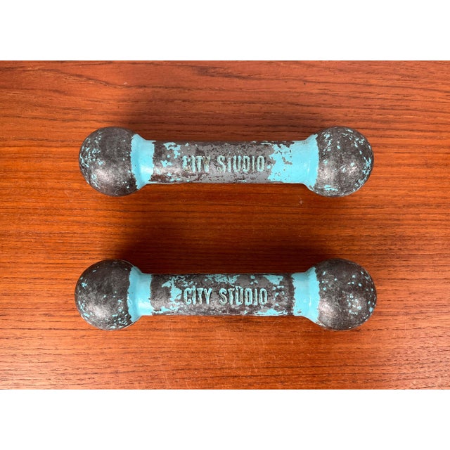 Mid-Century Modern Dumbbells, 1960s, Set of 2 For Sale - Image 4 of 12