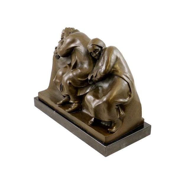 Art Deco Style Sleeping Drifters Sculpture, 20th Century, Bronze For Sale - Image 3 of 9