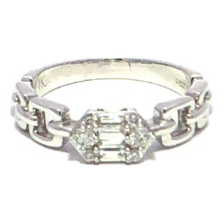 Chain Link Diamond Cluster Ring Size 6 For Sale