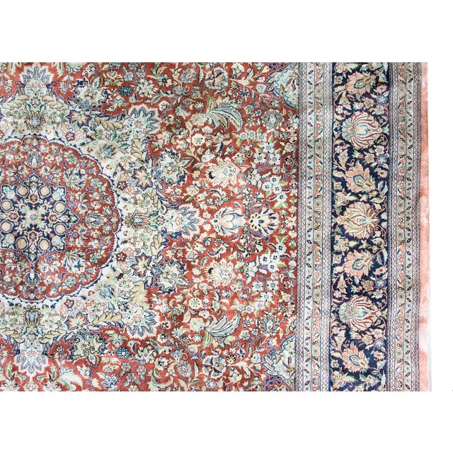Vintage Persian Silk Rug For Sale - Image 9 of 16