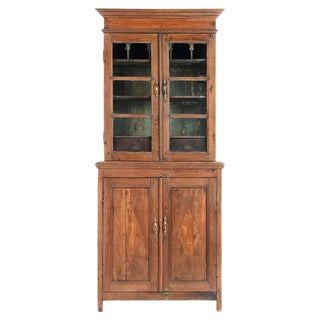 Glazed Wooden China Cabinet For Sale