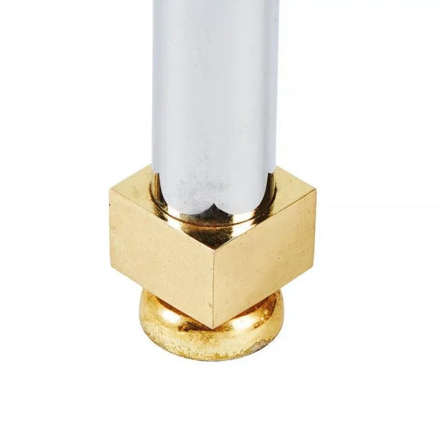 Chrome Large Neoclassical Square End Table | Maison Jansen For Sale - Image 8 of 10