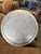 Mid-Century Modern 1940s Large Mid Century Modern Hammered Aluminum Serving Tray. Embossed Floral Center. Leaf Handles For Sale - Image 3 of 4