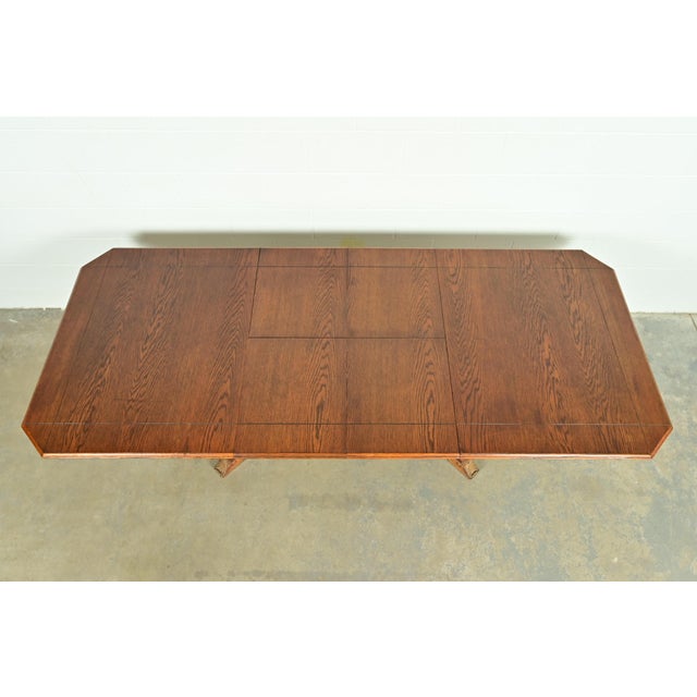 Early Romweber Antique English Jacobean Carved Oak Extension Dining Table, Circa 1900 For Sale - Image 9 of 15