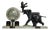Art Deco Clock with Elephant and Tigers or Panthers by Irénée Rochard, 1930s For Sale