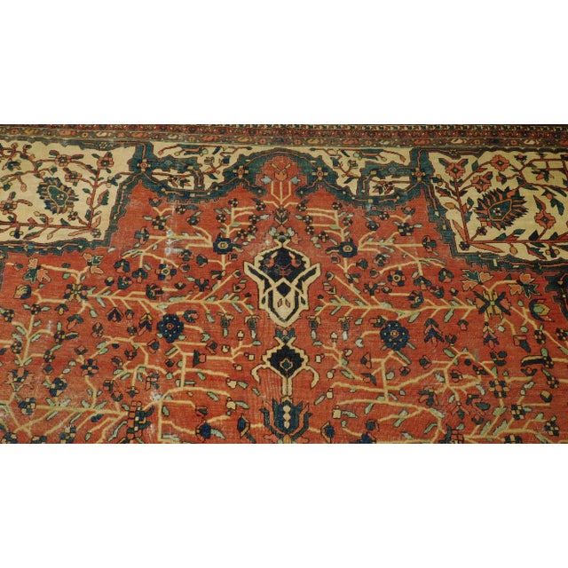 Textile Antique Sarouk Farahan Rug - 8’8” X 11’6” For Sale - Image 7 of 10