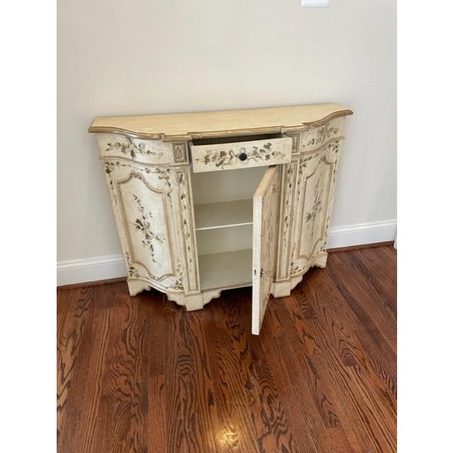 Early 20th Century Hand Painted 3 Panel Demilune Half Round Hall