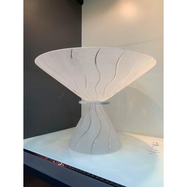 Chippendale Italian Sand Crystal Handmade Cut Vase For Sale - Image 3 of 7