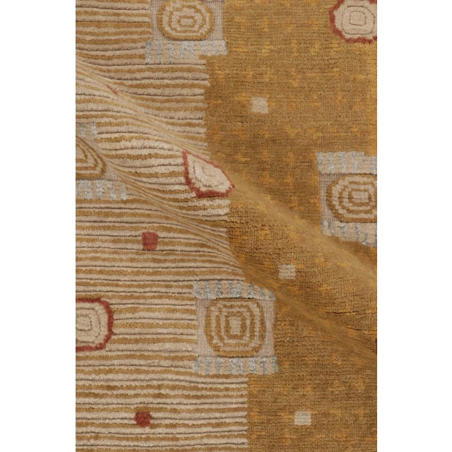Contemporary Art Deco Style Geometric Gold Wool Rug, by Rug & Kilim, India For Sale In New York - Image 6 of 10